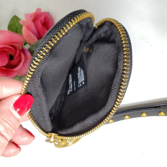 Black Leather Heart Wristlet, by and Other Stories - Picture 10 of 13